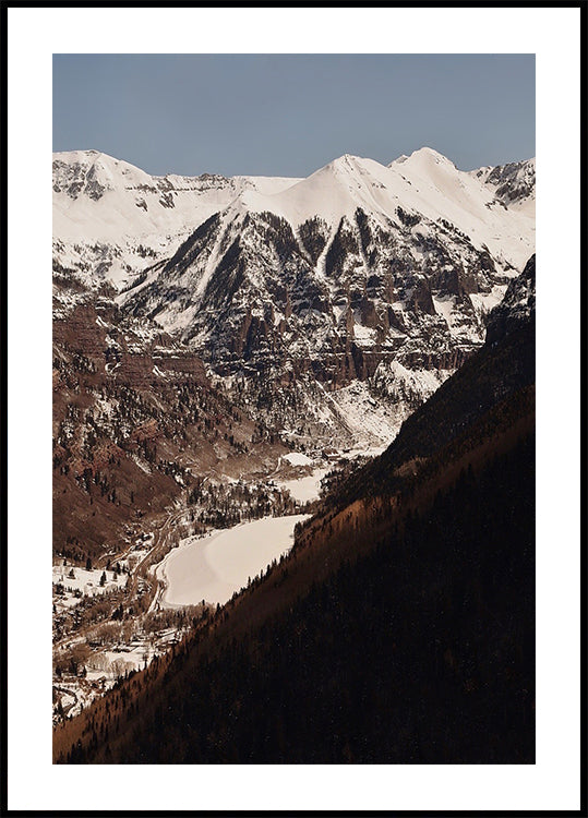 Snowy Mountain Valley Poster