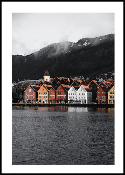 Bryggen Waterfront, Norway Poster