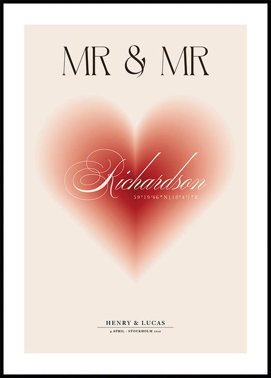Mr & Mr Personalized Wedding Poster