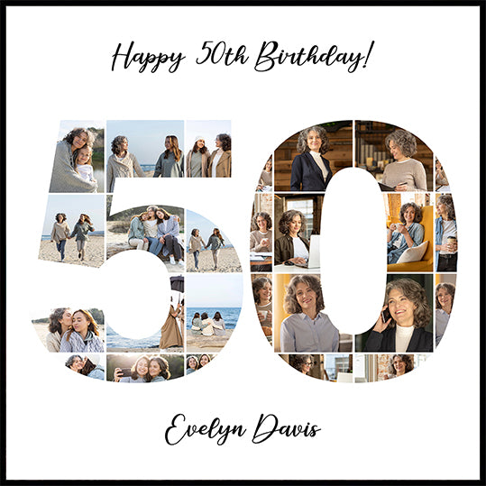 50th Birthday Photo Collage Personal Poster
