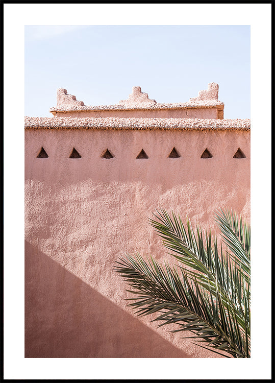 Palm and pink building Poster
