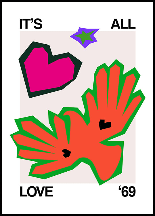 It's All Love '69 Bird Orange Poster