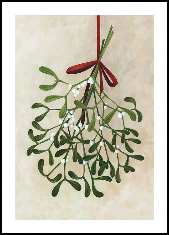 Mistletoe bouquet with bow Poster