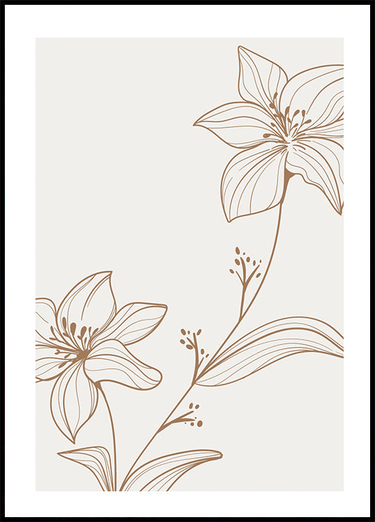 Floral Line Art Poster