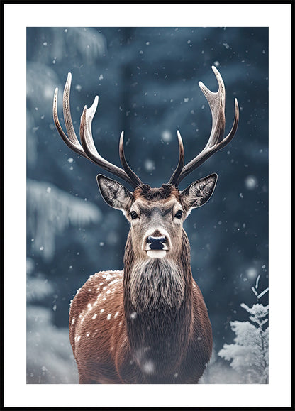 Majestic Winter Deer Posster