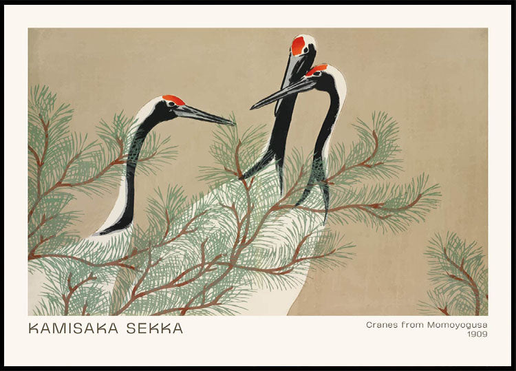 Cranes by Kamisaka Sekka Poster