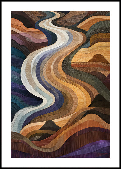 Flowing Abstract Fabric Design Poster