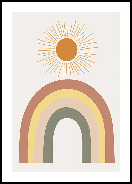 Warm Rainbow and Sunbeam Poster