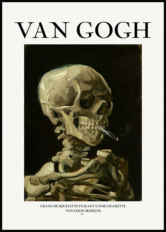 Head of a skeleton with a burning cigarette Poster