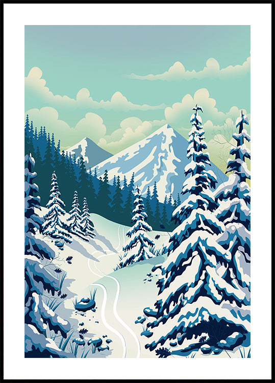 Skiing Landscape Poster