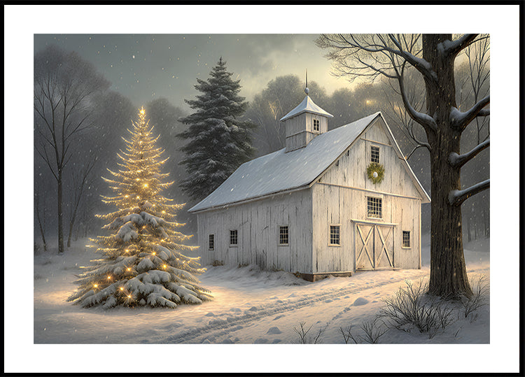Christmas Barn Poster