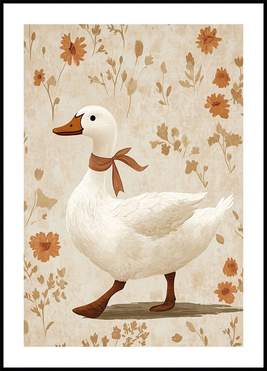 Duck With Scarf Poster