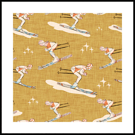 Winter Sports   Retro Vintage Ski Blue.png Poster