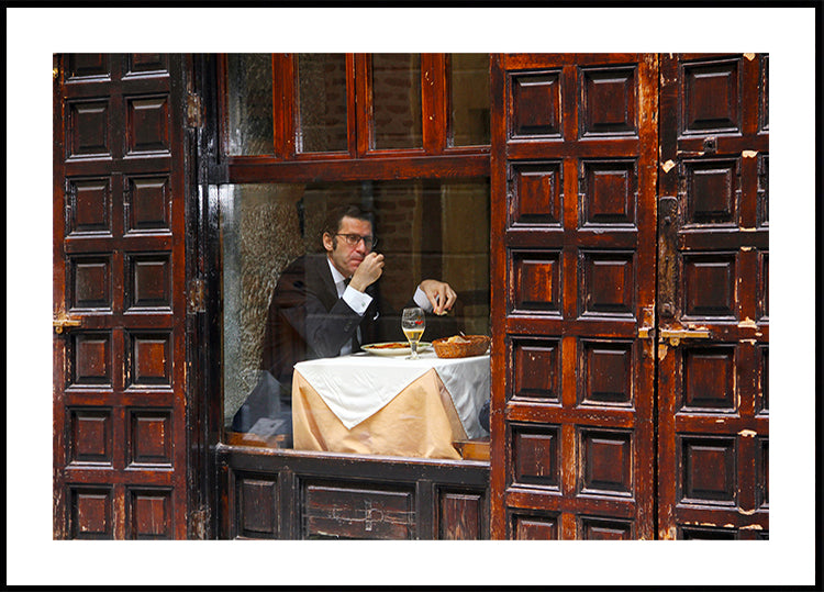 Lonely Man Dinner in Madrid Latin Quarter Poster