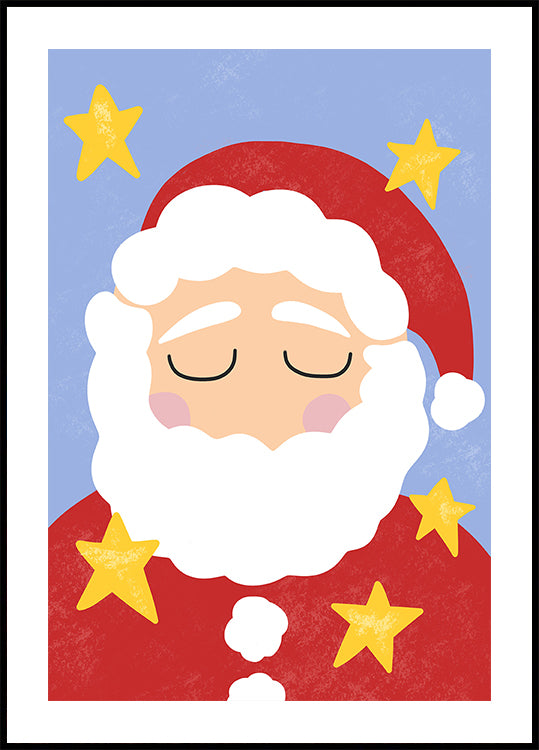 Santa Claus with Stars Poster