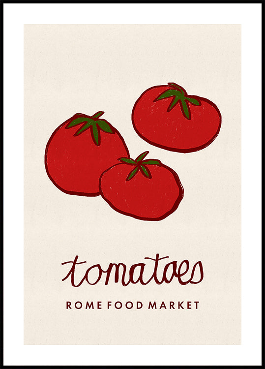 Food Art - Tomatoes Rome Food Market Poster