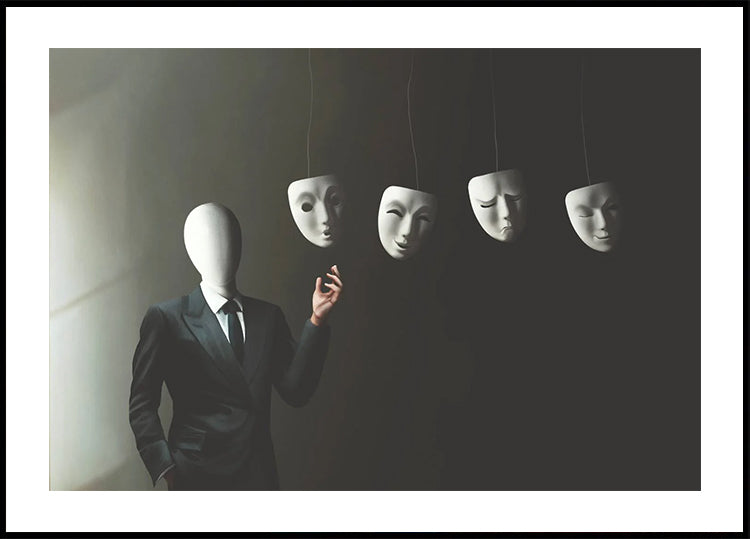 Multiple Identities, Mask and Persona Concept Poster