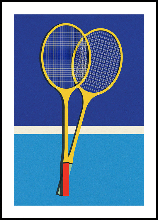 Wooden Badminton Rackets Poster