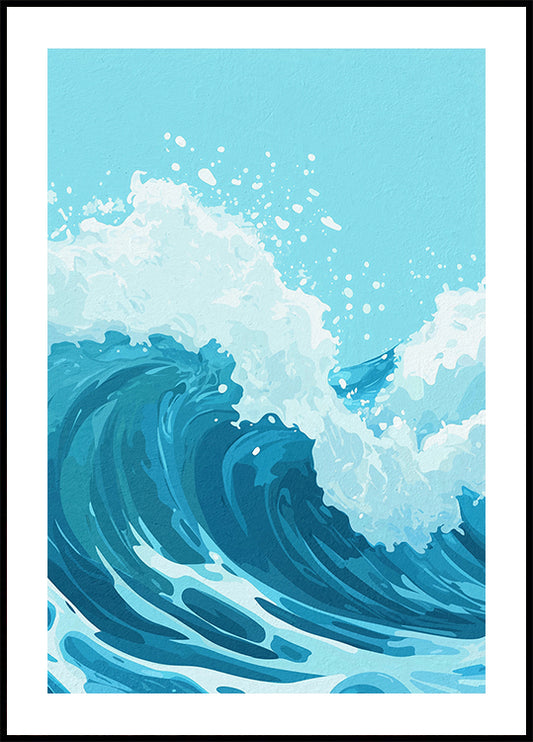 Splashing Ocean Wave Poster