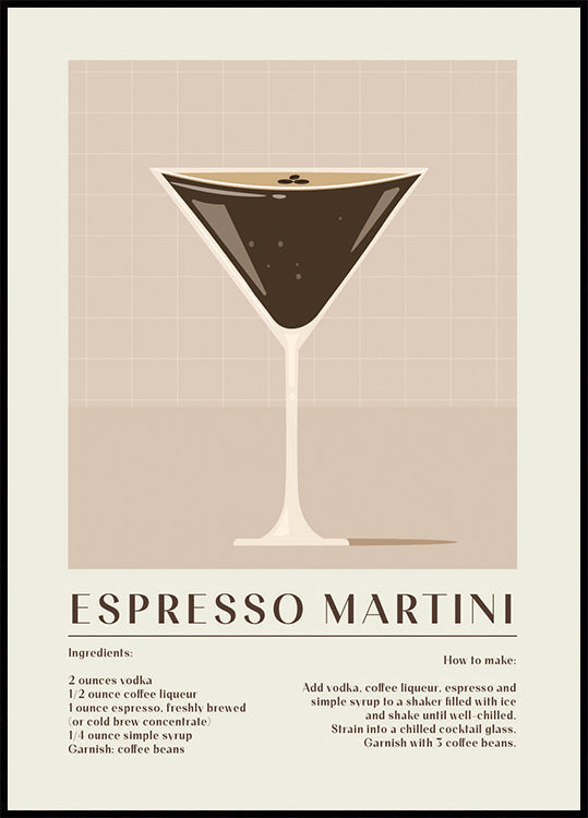 Espresso Martini Recipe Poster