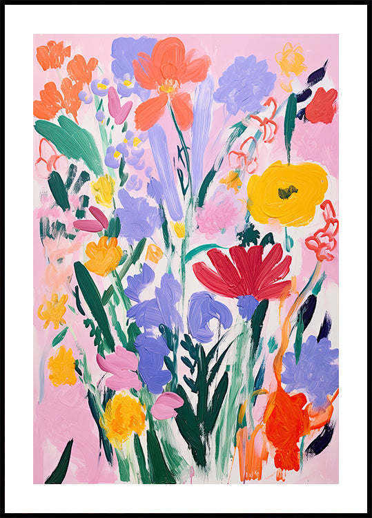 Bold  Wildflower Bouquet Expressive Floral Poster