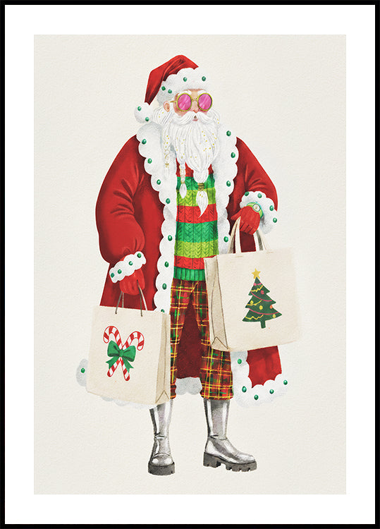Santa Goes Shopping Poster