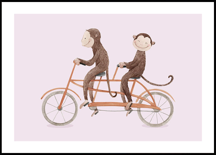 Monkey Bicycle Poster