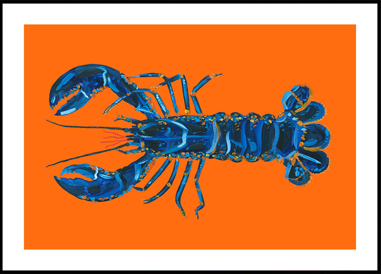 Lobster On Orange Poster