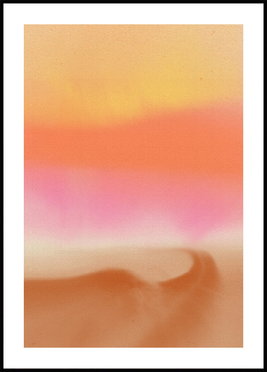 Deamy abstract landscape in pastel and neon colors Poster