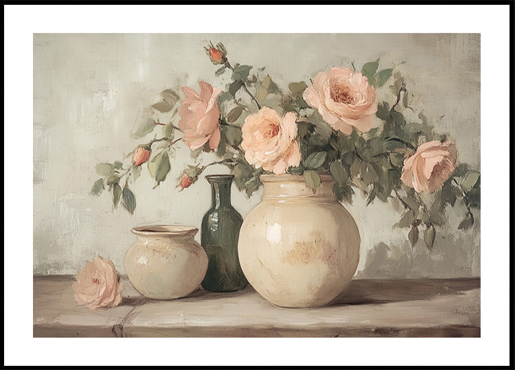 Flower in Vase Painting Poster