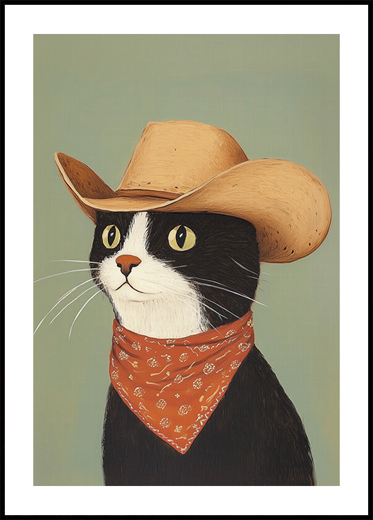 Cowboy Black Cat Poster