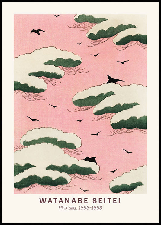 Pink Sky Japanese, Watanabe Seitei Poster