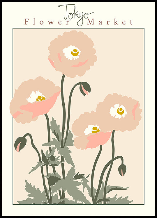 Flower Market Tokyo Poppy Poster