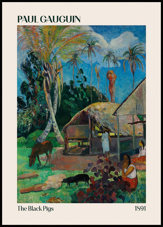 The Black Pigs, Paul Gauguin 1891 Poster
