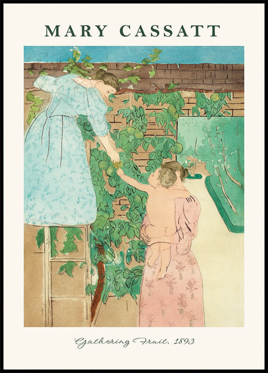 Gathering Fruit, Mother And Child Garden, Mary Cassatt Poster