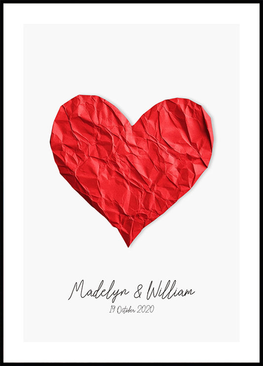 Paper Heart Personalized Poster