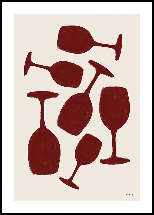 Abstract  Wine Glasses Poster