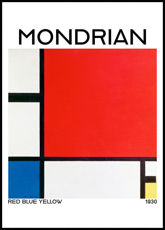 Composition with Red, Blue, and Yellow 1930 Poster