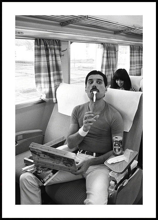 Freddy Mercury Eating during the Hot Space Japan Tour 1982 Poster