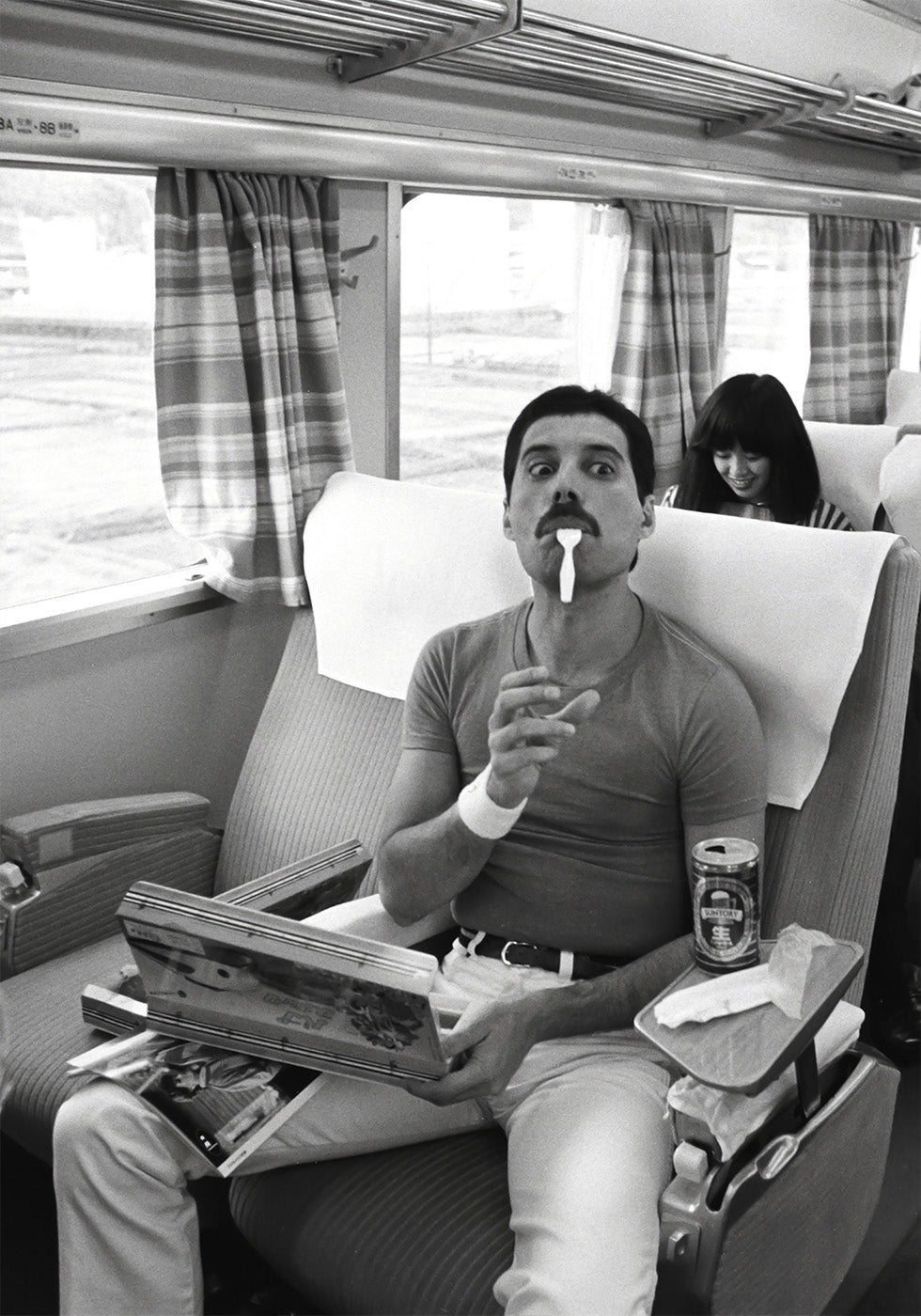 Freddy Mercury Eating during the Hot Space Japan Tour 1982 Poster