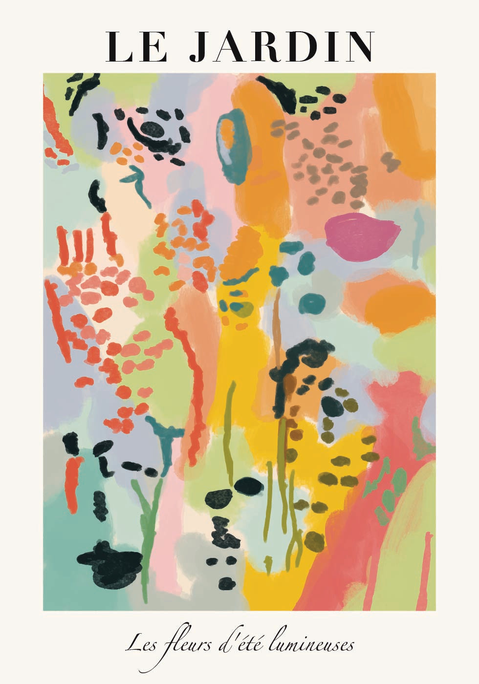 Le Jardin, vibrant floral abstract Poster
