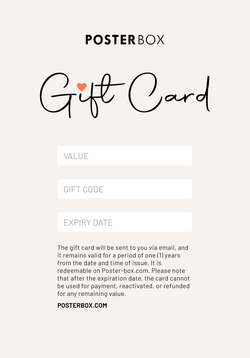 PosterBox giftcard