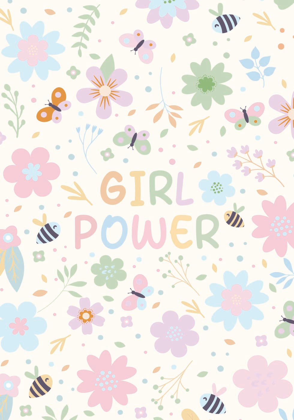 Girl Power Floral Pastel Poster