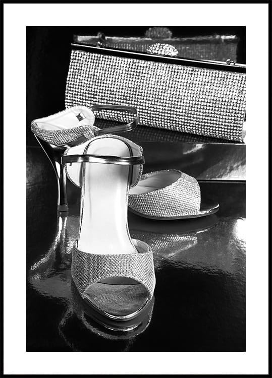 Glamorous Night Accessories B&W Poster