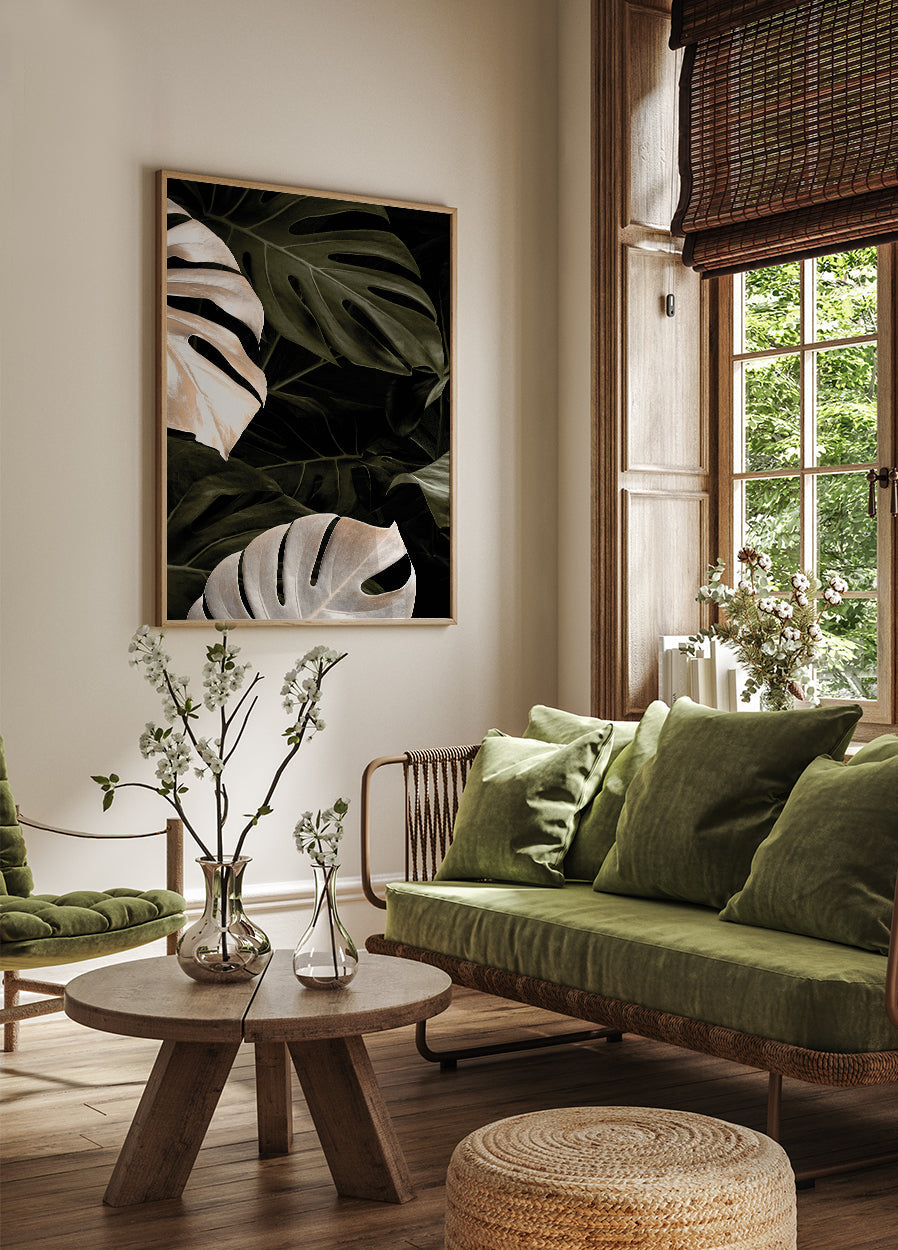 Golden Monstera №1 Poster