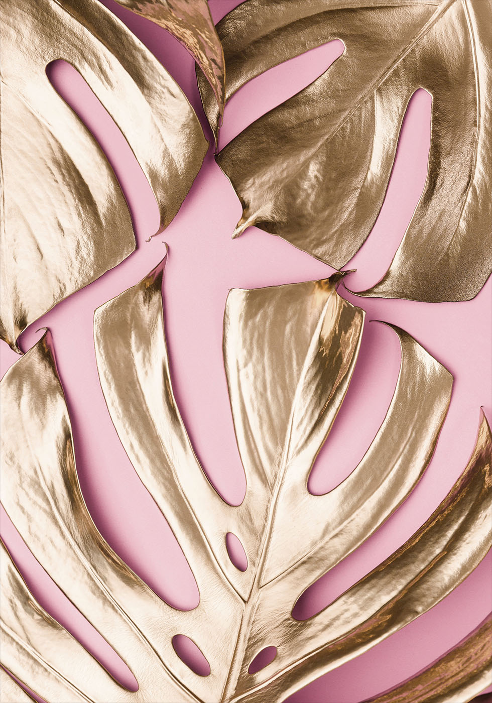 Golden Monstera №4 Poster