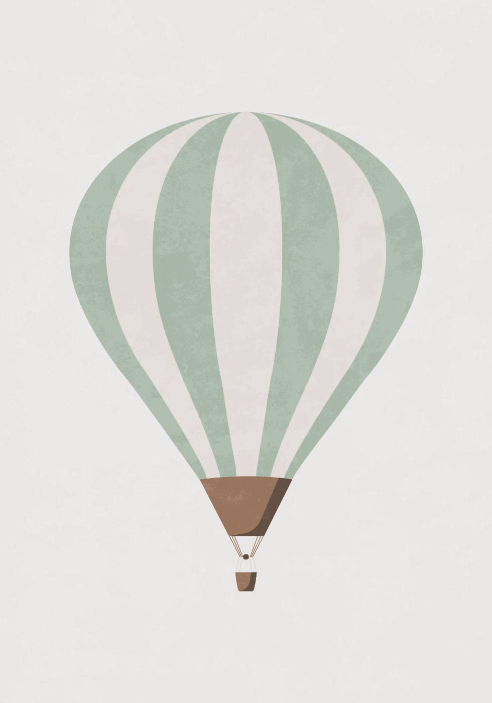 Green Hot Air Balloon Poster