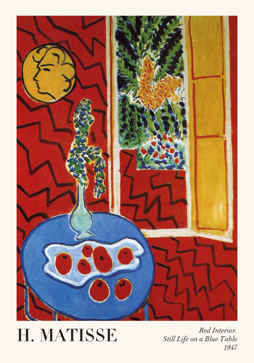 Henri Matisse - Red Interior Still Life on a Blue Table_Тека Poster