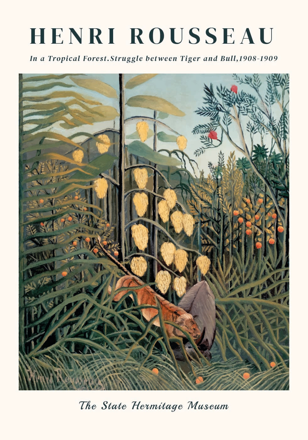 Henri Rousseau - In a Tropical Forest: Struggle Between Tiger and Bull Poster