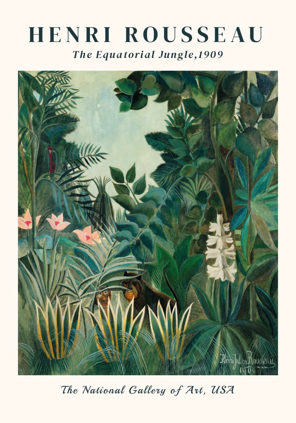 Henri Rousseau - The Equatorial Jungle Poter